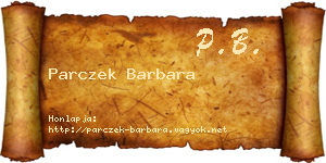 Parczek Barbara névjegykártya